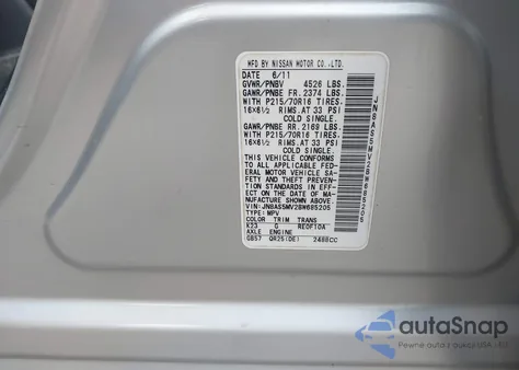 2011 Nissan Rogue S from USA, damaged, VIN JN8AS5MV2BW685205